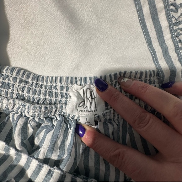 dRA Los Angeles Striped Cotton Parachute Pants & Top Set – Size L Quiet Luxury - Picture 8 of 16